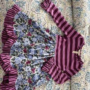 Matilda Jane plum striped dress. Size 6